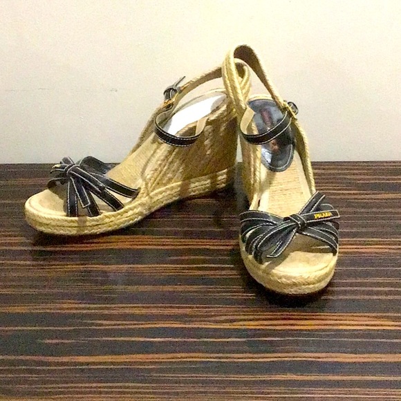 Prada espadrilles wedges ❤️ - Picture 1 of 10